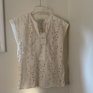 Joie Cream Eyelet Blouse